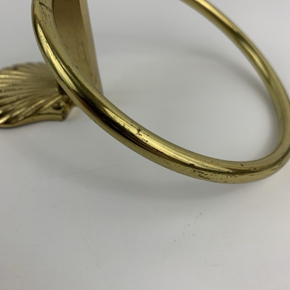 Brass Shell Clam Towel Ring Holder Wall Mount Bathroom Hanger Mod - Picture 12 of 16